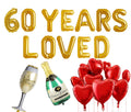 Heart 60th Birthday Balloon Banner Rose Gold Decorations - BashMint party decoration