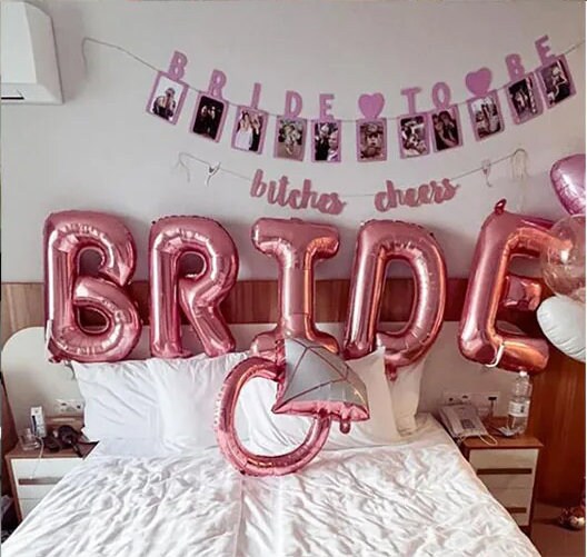 Bride Bridal Shower Party Balloons Heart Rose Gold Decorations - BashMint party decoration
