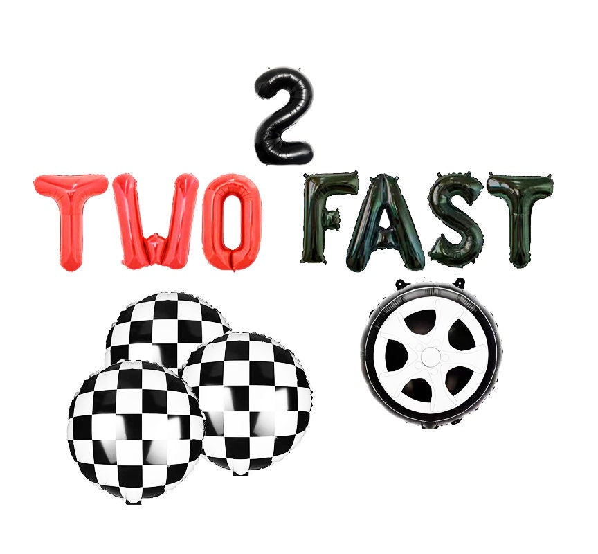 Race Car 2nd Birthday Balloon Banner Heart Rose Gold Decorations - BashMint party decoration