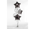 Balloon Bouquet 18 Inch Mylar Star & Clear Latex Balloons - Black, Green, Red, Blue, Rose Gold, Silver, Gold, White, Pink, Purple - Birthday Wedding Party Decor