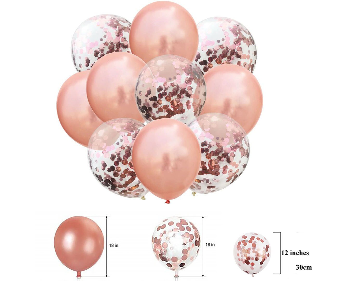 Birthday Balloon Banner Number Rose Gold Decorations - BashMint party decoration