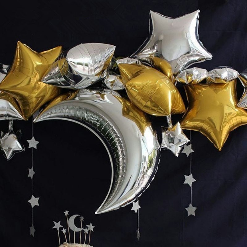 Moon Baby Shower Balloon Banner Heart Rose Gold Decorations - BashMint party decoration