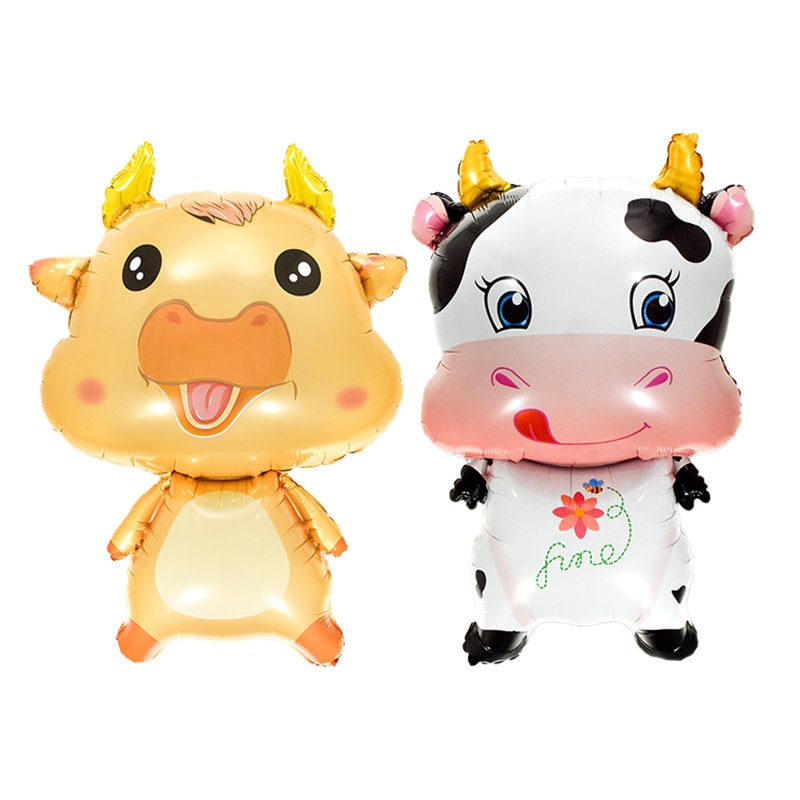 14" Cow Bull balloon, Diary Farm Tractor balloons old mcdonald had a farm wheels bus decor decorations Birthday baby shower