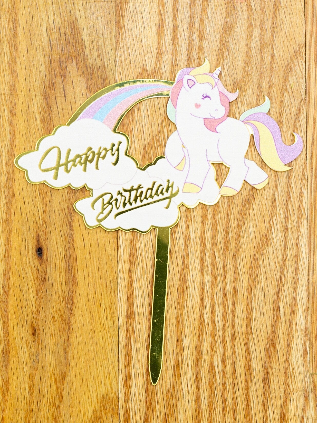 Unicorn Theme Happy Birthday Cake Topper - Rainbow 1st 2nd 3rd 4th 5th 6th 7th 8th 9th Birthday CakeTopper Smash Cake Topper Party