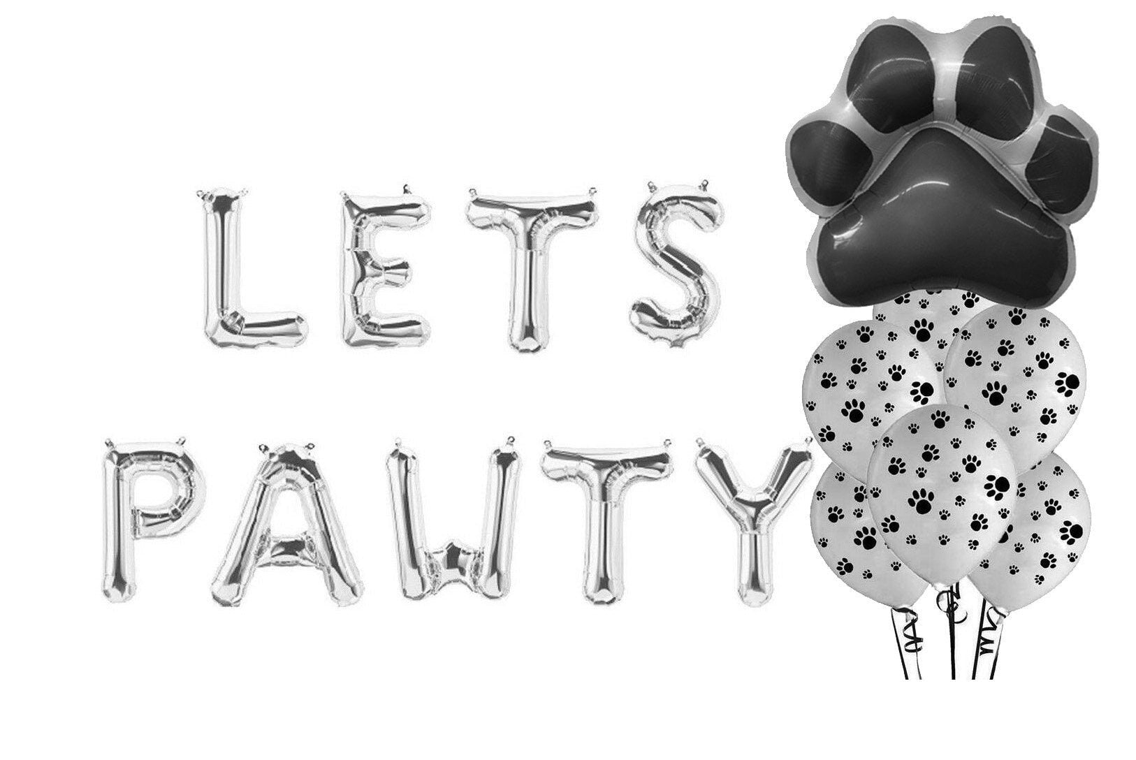 Pawty Birthday Balloon Banner Letter Rose Gold Decorations - BashMint party decoration