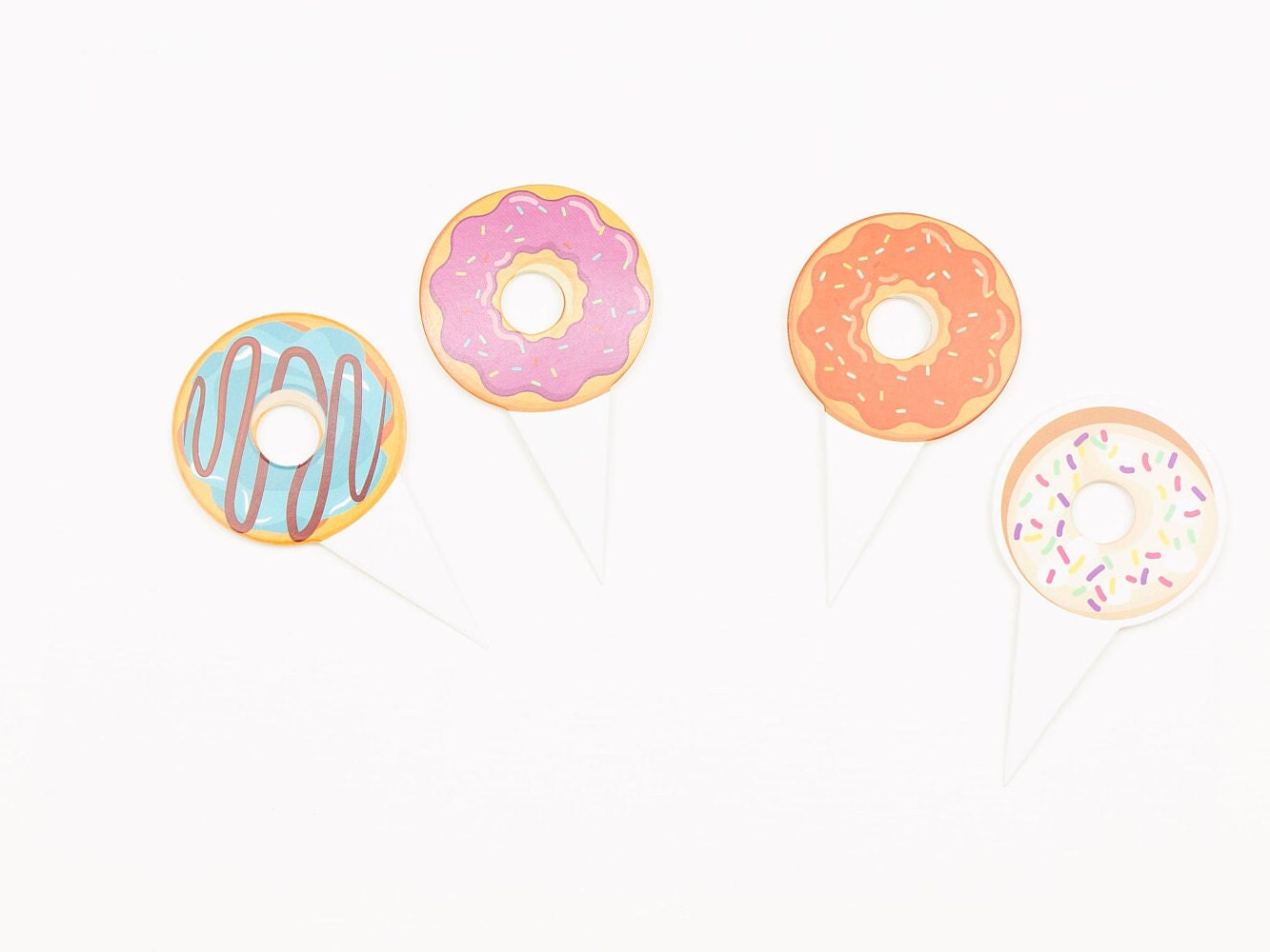 6pcs/12 pcs/32 pcs Donut Cake Topper Cupcake Glitter First Second Third Forth Fifth Birthday. Birthday CakeTopper. Smash Cup Cake Topper.