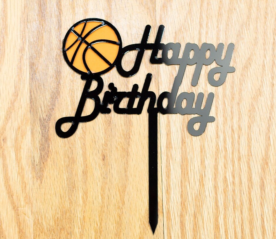 Happy Birthday Cake Topper Basketball 1st 2nd 3rd 4th 5th 6th 7th 8th 9th 10th Birthday CakeTopper Smash Basketball Party teen 20th 18th