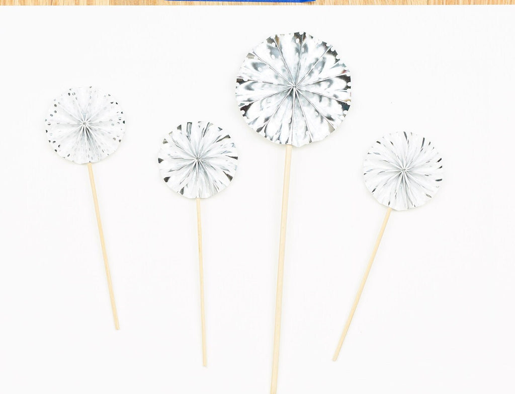Birthday Cake Topper Number Silver Decoration - BashMint party decoration