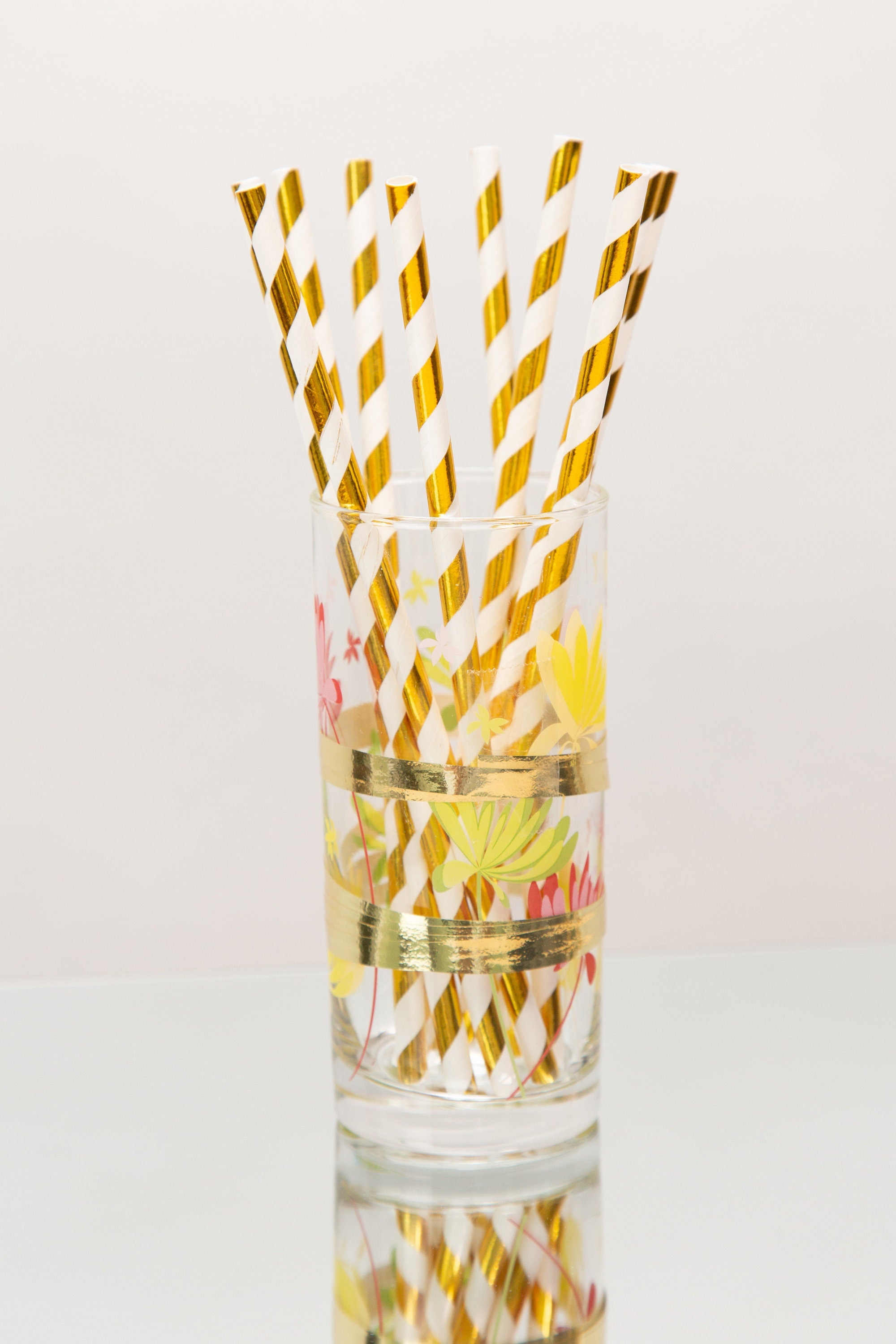 Baby Shower Straws & Stirrers Number Gold - BashMint party decoration