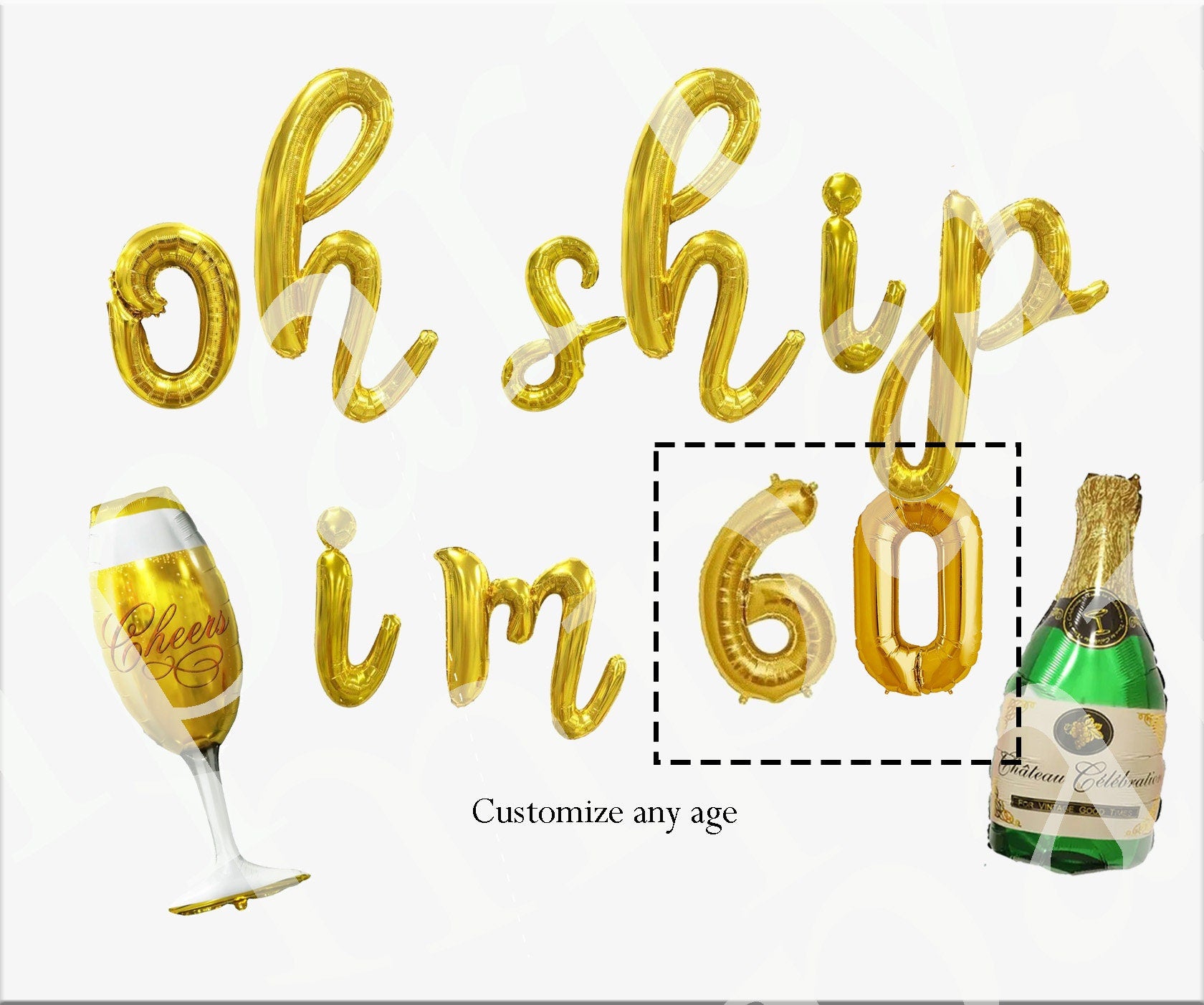 Champagne Birthday 50th Balloon Banner Number Rose Gold Decorations - BashMint party decoration