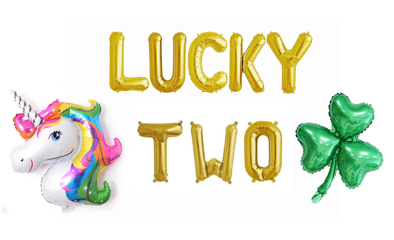Unicorn 2nd Birthday Balloon Banner Letter Rose Gold Decorations - BashMint party decoration