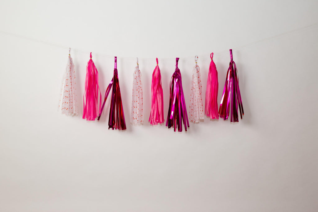 Moon Birthday Tassel Garland Heart Rose Gold - BashMint party decoration