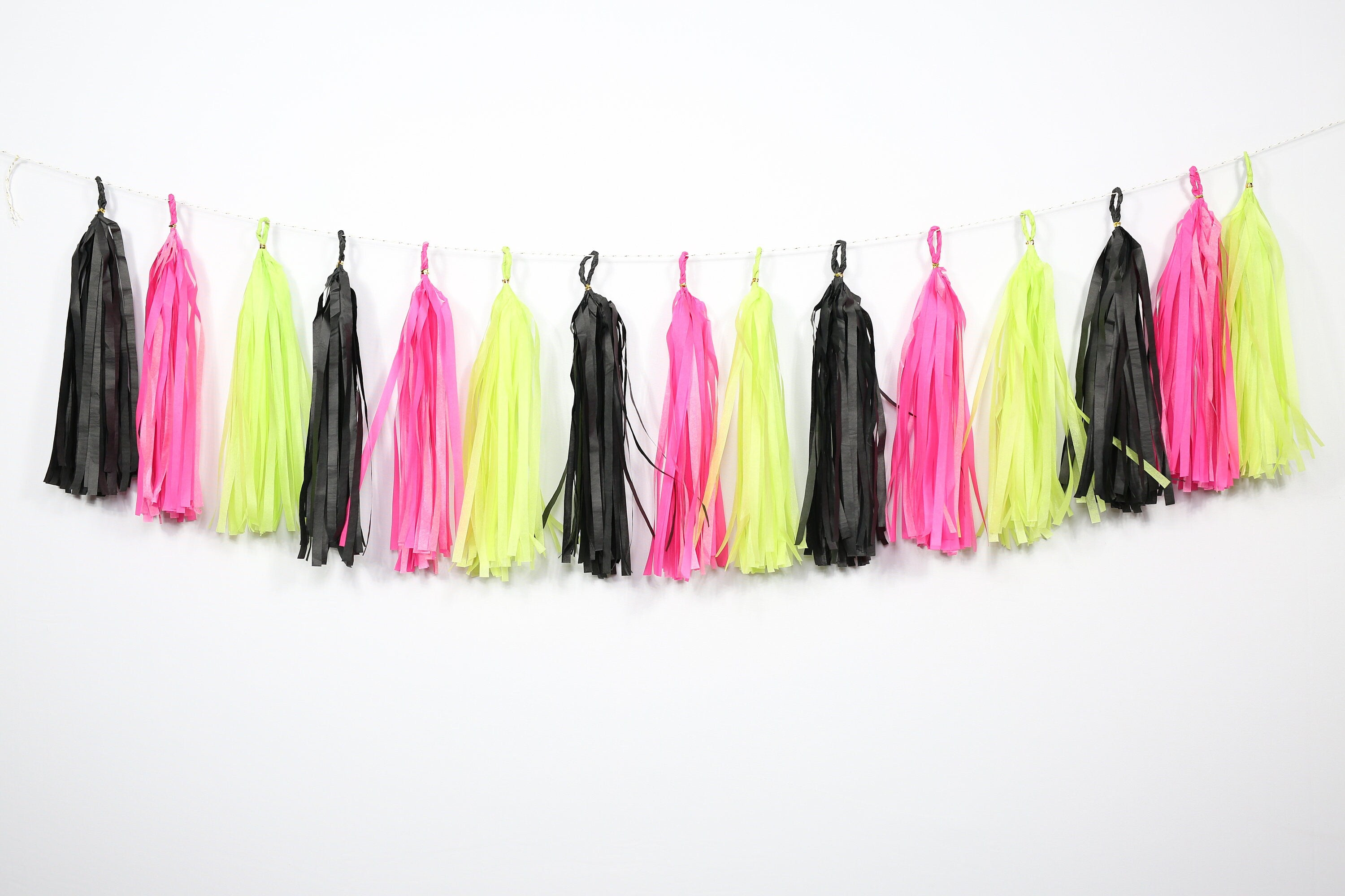 15 pcs  Ready to Hang Halloween Tassel Garlands Tissue Paper Tassels Witch Garland Birthday Barbie Halloween Shower Wedding Party