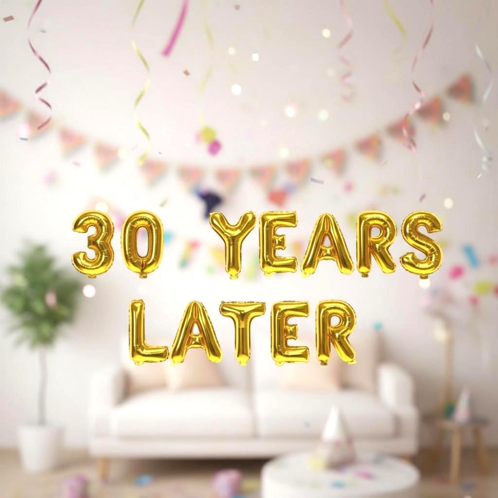 Birthday 30th Balloon Banner Number Rose Gold Decorations - BashMint party decoration