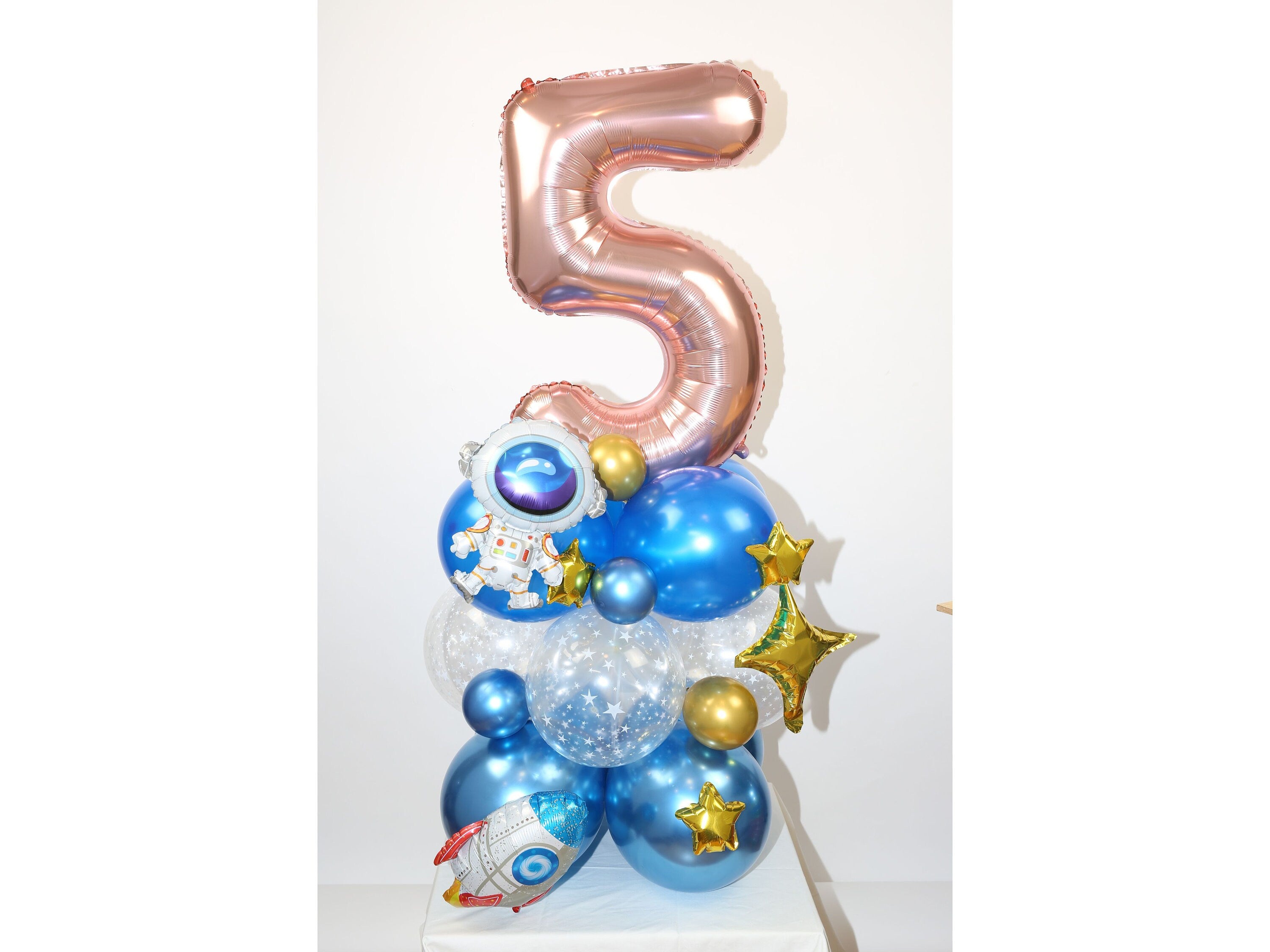 Astronaut Birthday Party Balloons Star Rose Gold Decorations - BashMint party decoration