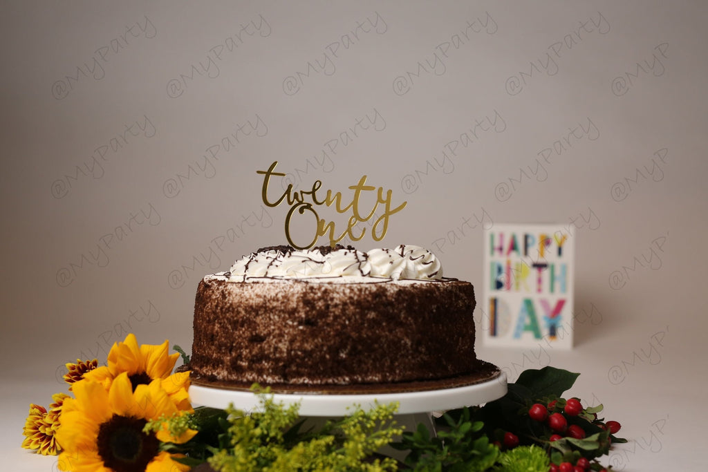 Birthday 21st Cake Topper Number Rose Gold Decoration - BashMint party decoration