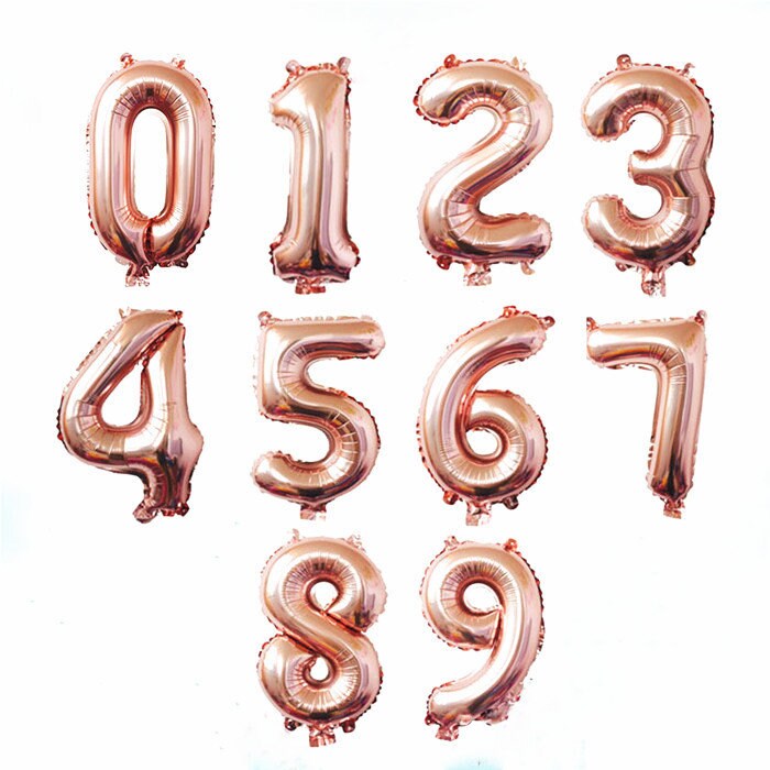 New Year Party Banner Number Rose Gold - BashMint party decoration