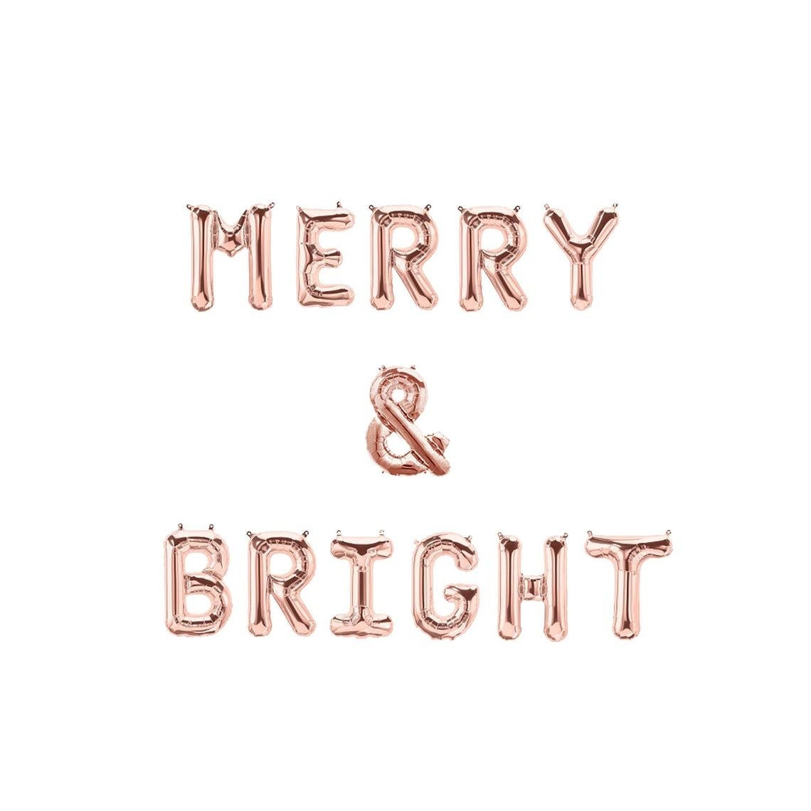 Christmas Balloon Banner Letter Rose Gold Decorations - BashMint party decoration
