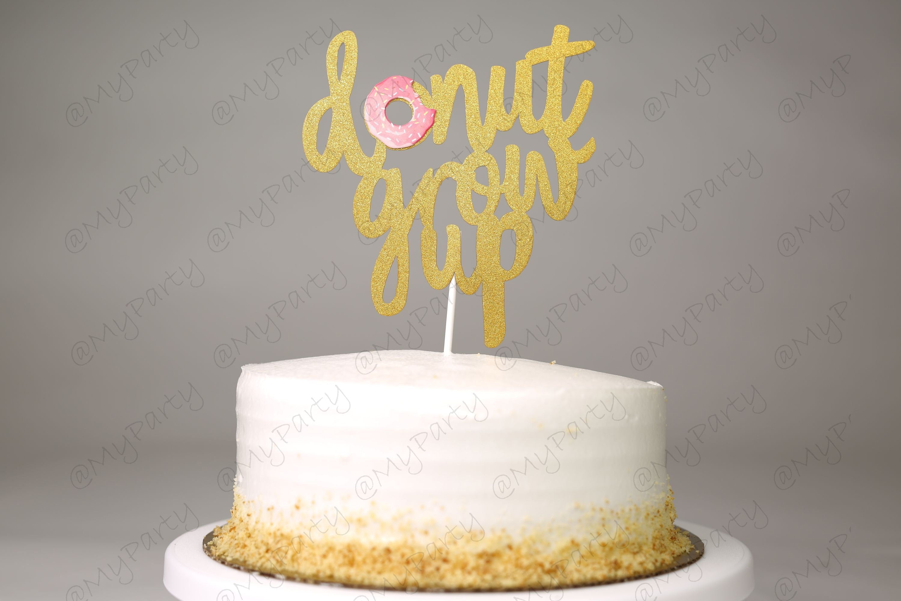 Donut Grow Up Cake Topper Glitter First Second Birthday Birthday CakeTopper Smash Cake Topper Birthday Party 3rd 4th 1st 2nd Birthday Party.