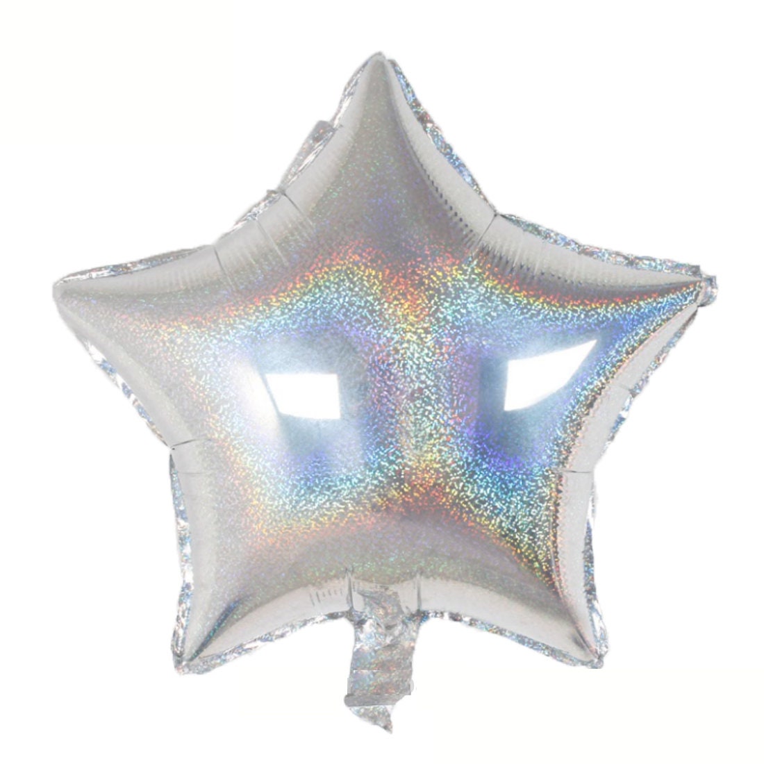 18" Holographic Laser Star Balloon Bouquet - Silver Gold Blue Pink Helium Balloons for Birthday Wedding Baby Shower New Year