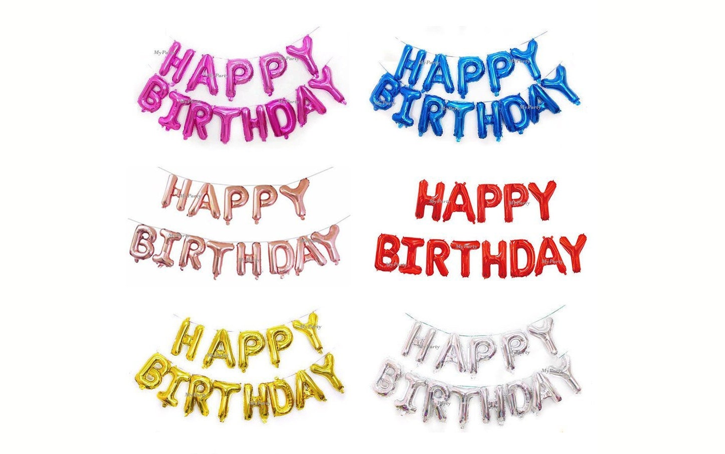 Rainbow Birthday Balloon Banner Star Rose Gold Decorations - BashMint party decoration