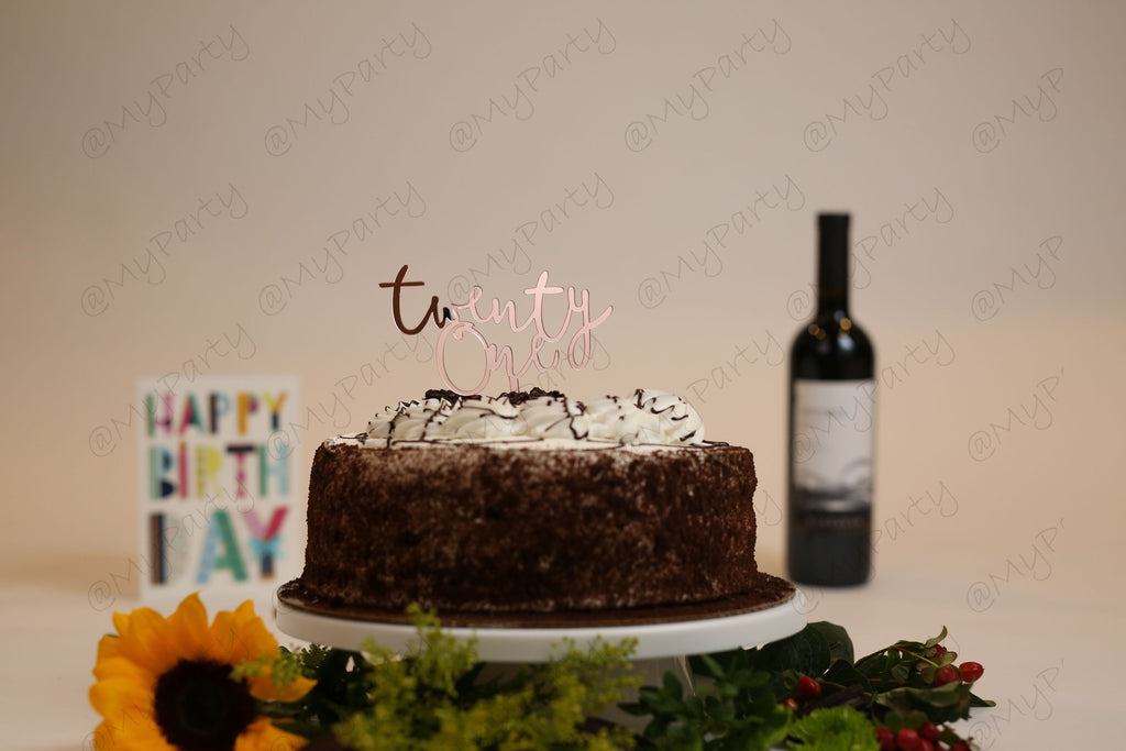 Birthday 21st Cake Topper Number Rose Gold Decoration - BashMint party decoration