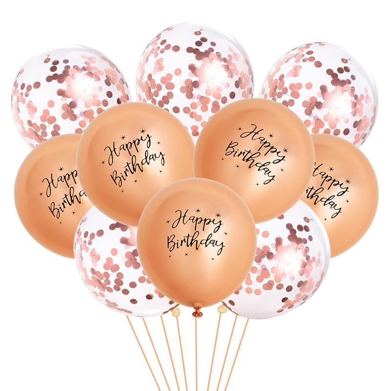 Birthday 6th Balloon Banner Letter Rose Gold Decorations - BashMint party decoration