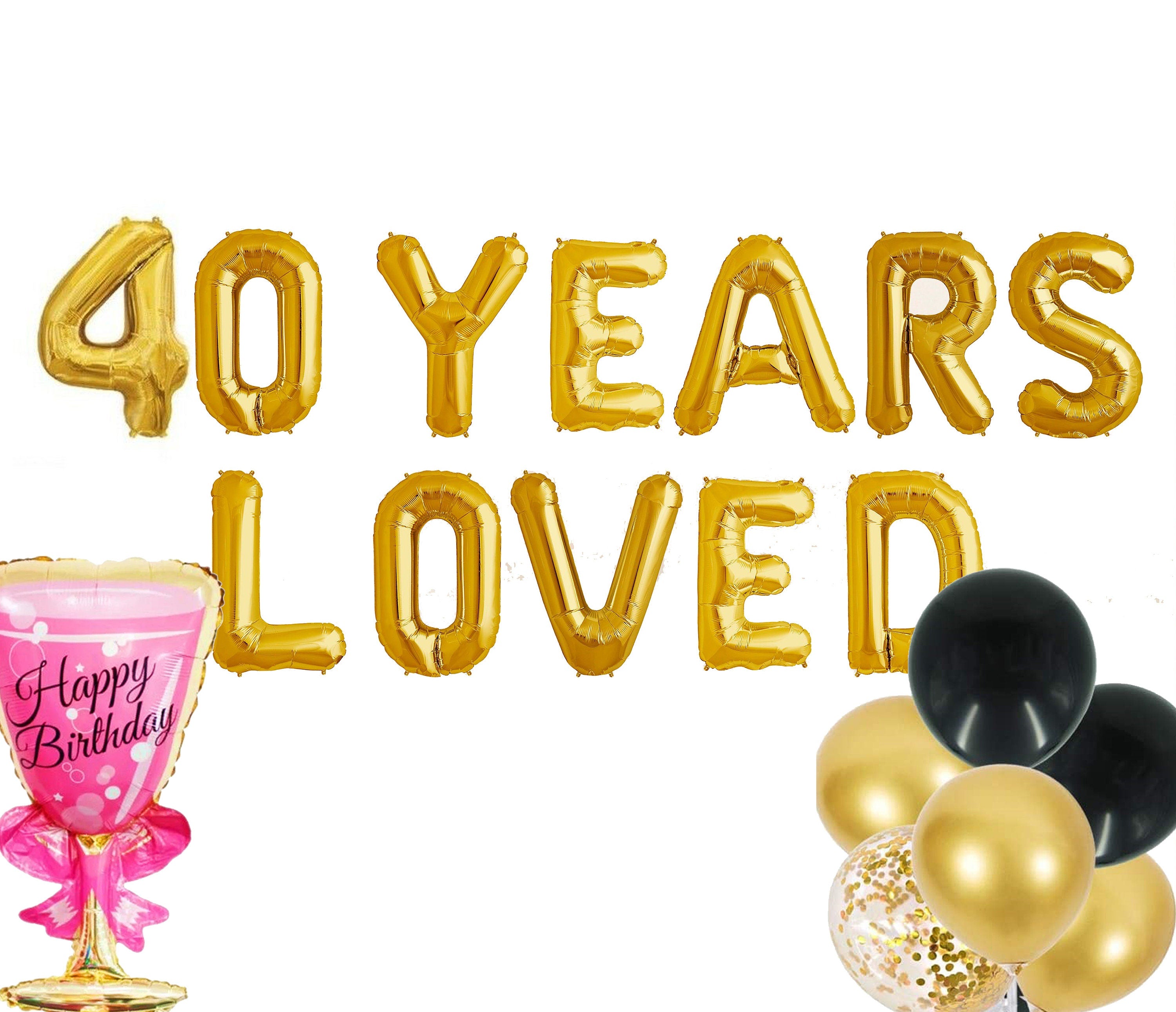 40th Birthday Balloon Banner Letter Rose Gold Decorations - BashMint party decoration