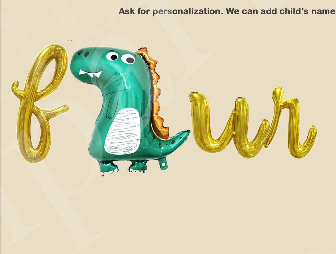 Dinosaur 4th Birthday Balloon Banner Letter Rose Gold Decorations - BashMint party decoration