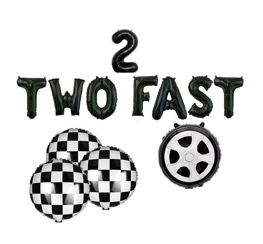 Race Car 2nd Birthday Balloon Banner Heart Rose Gold Decorations - BashMint party decoration