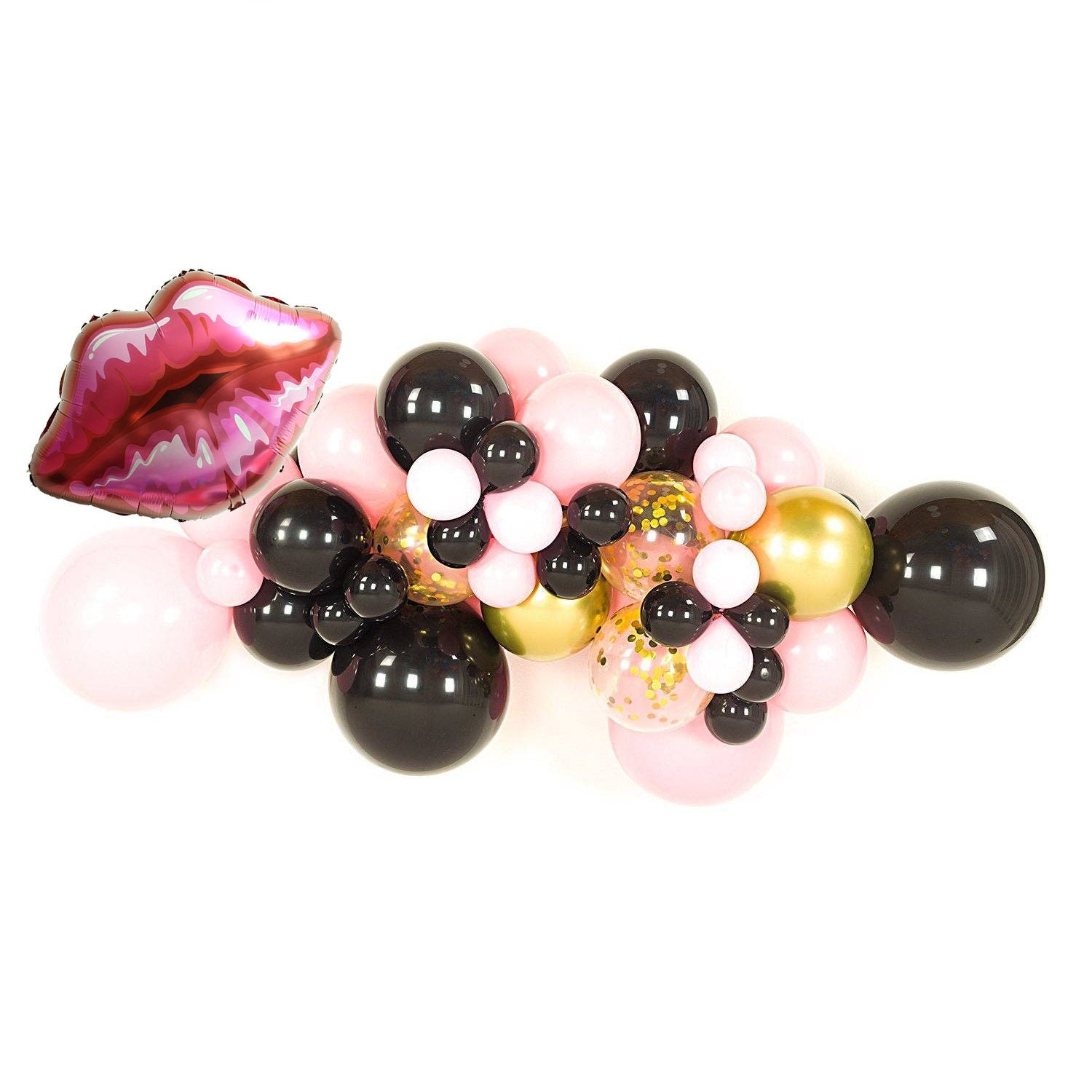 Princess Bachelorette Party 21st Balloon Banner Lips Black Decorations - BashMint party decoration