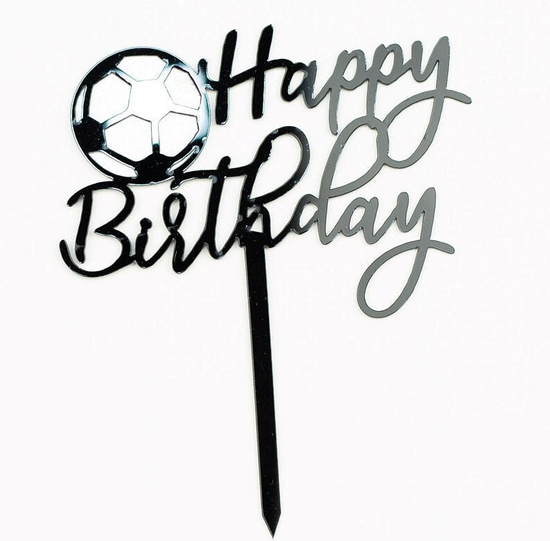 Happy Birthday Soccer Cake Topper | Smash Cake Decor for 1st-10th, Teen, 18th & 20th Birthday