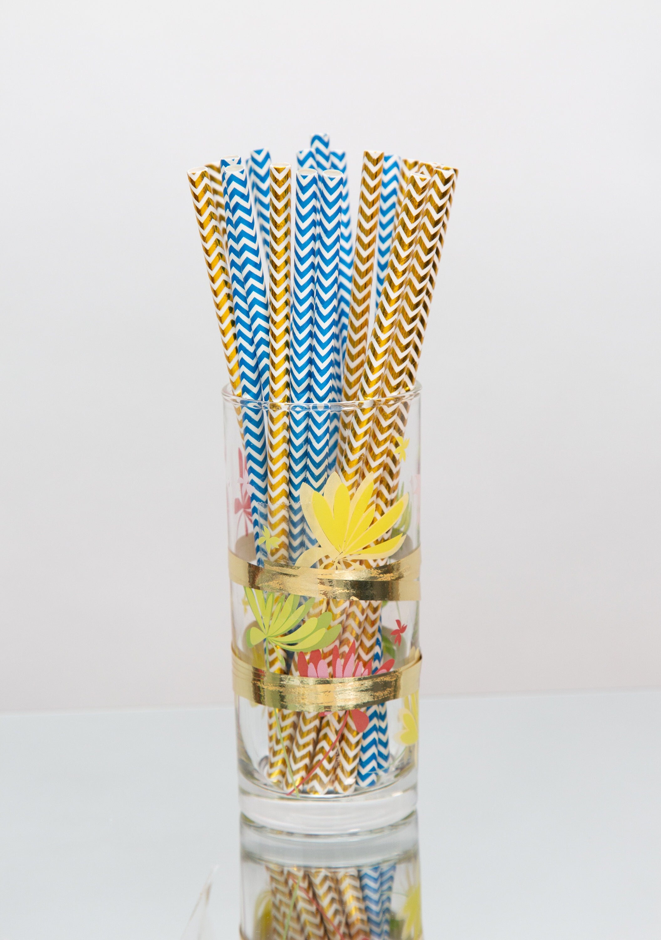 Baby Shower Straws & Stirrers Number Gold - BashMint party decoration