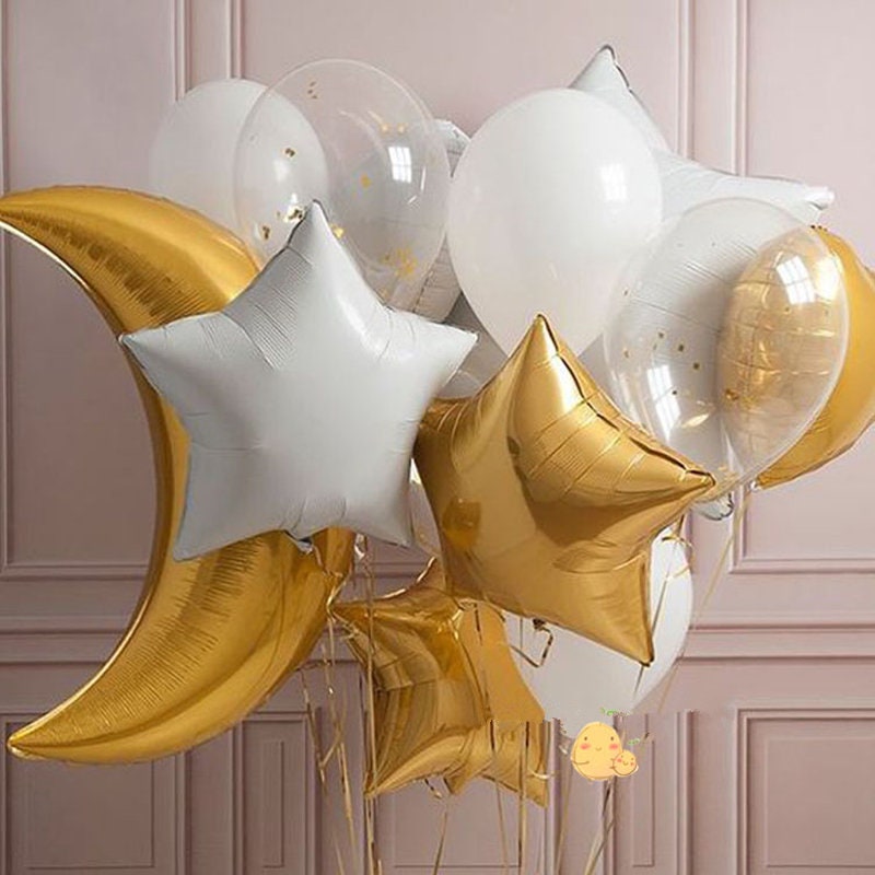 Astronaut Birthday Balloon Banner Heart Rose Gold Decorations - BashMint party decoration