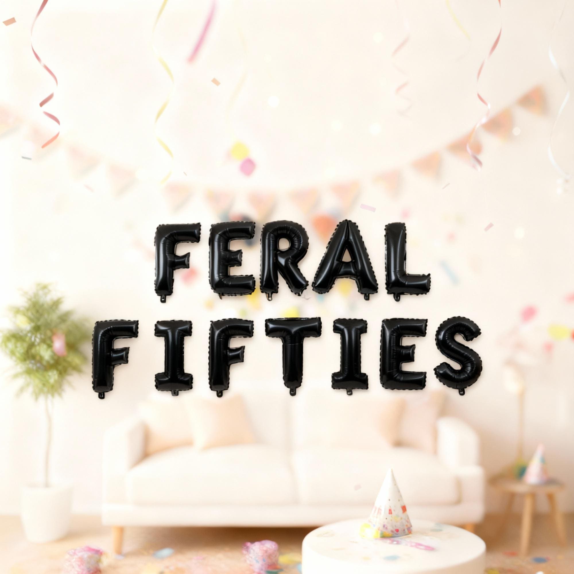 Woodland Birthday 50th Balloon Banner Number Rose Gold Decorations - BashMint party decoration