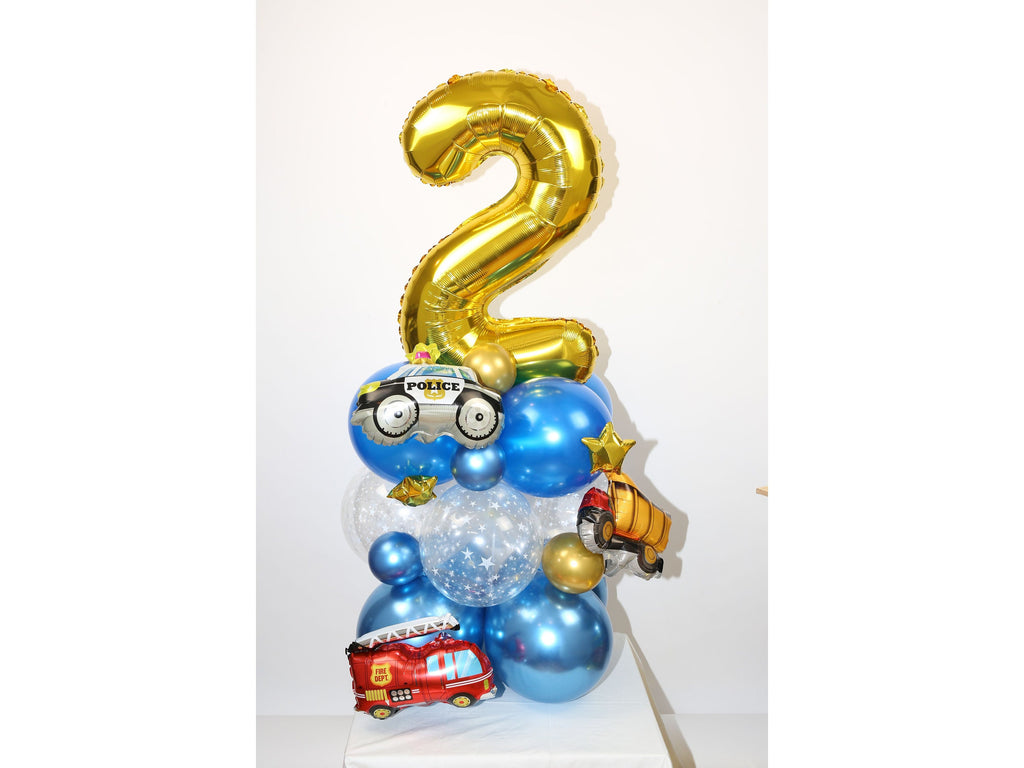 Truck Birthday Party Balloons Star Gold Decorations - BashMint party decoration