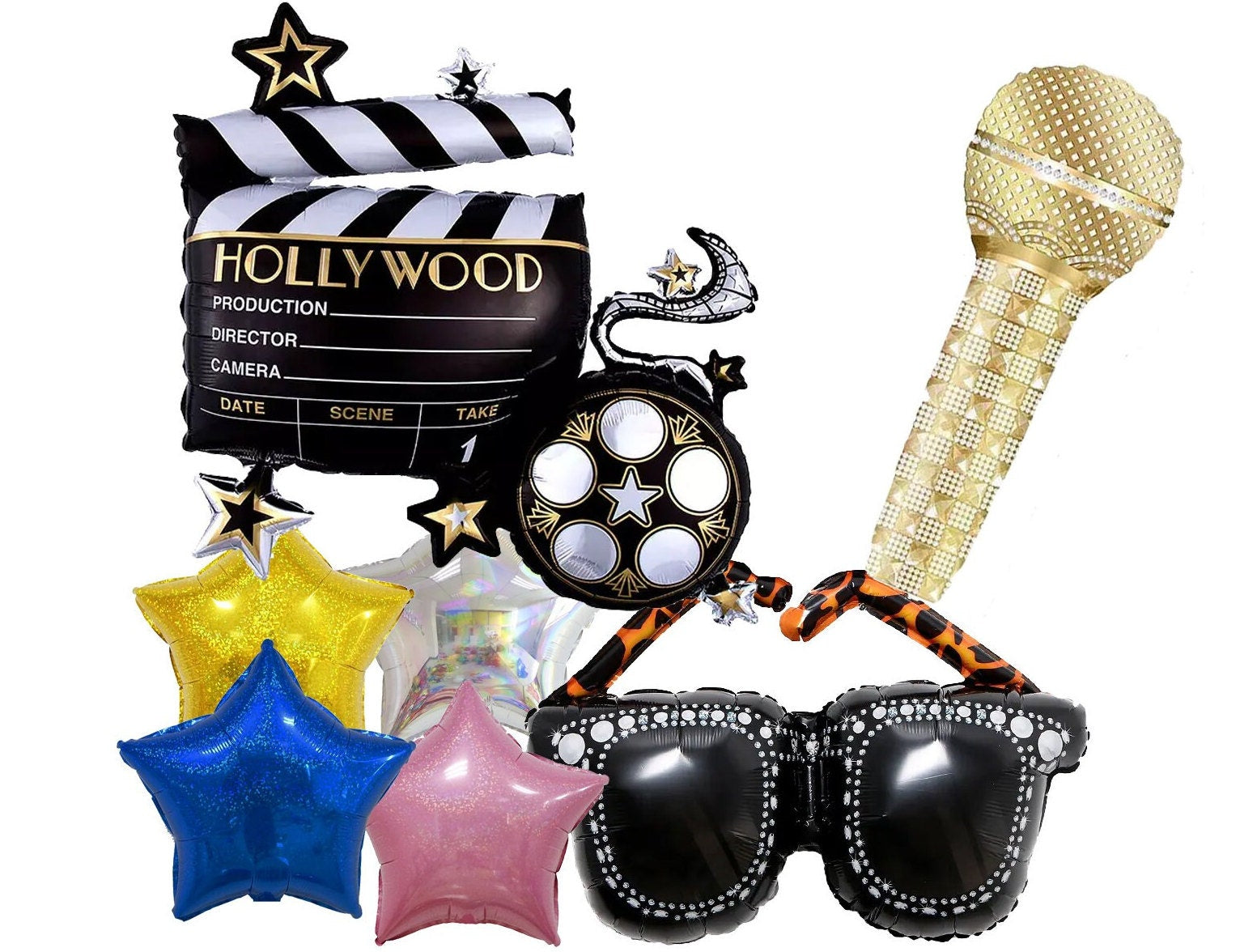 Star Birthday Balloon Banner Gold Decorations - BashMint party decoration