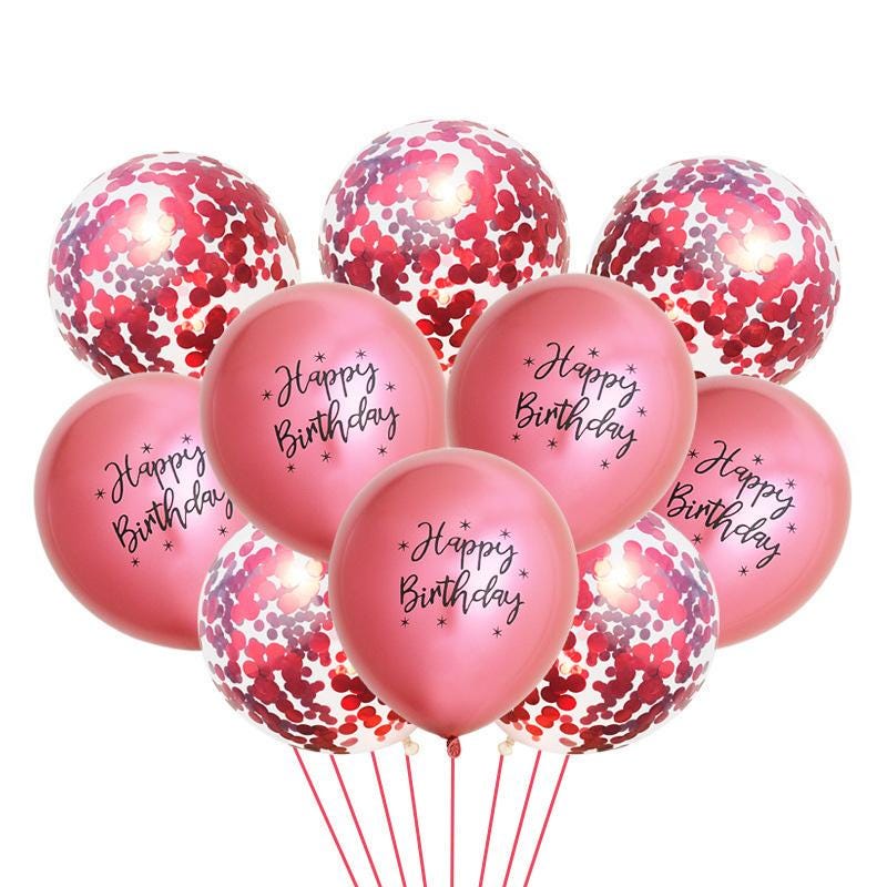 Birthday 6th Balloon Banner Letter Rose Gold Decorations - BashMint party decoration