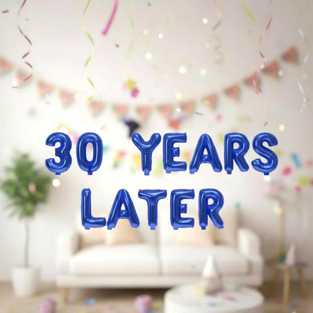 Birthday 30th Balloon Banner Number Rose Gold Decorations - BashMint party decoration