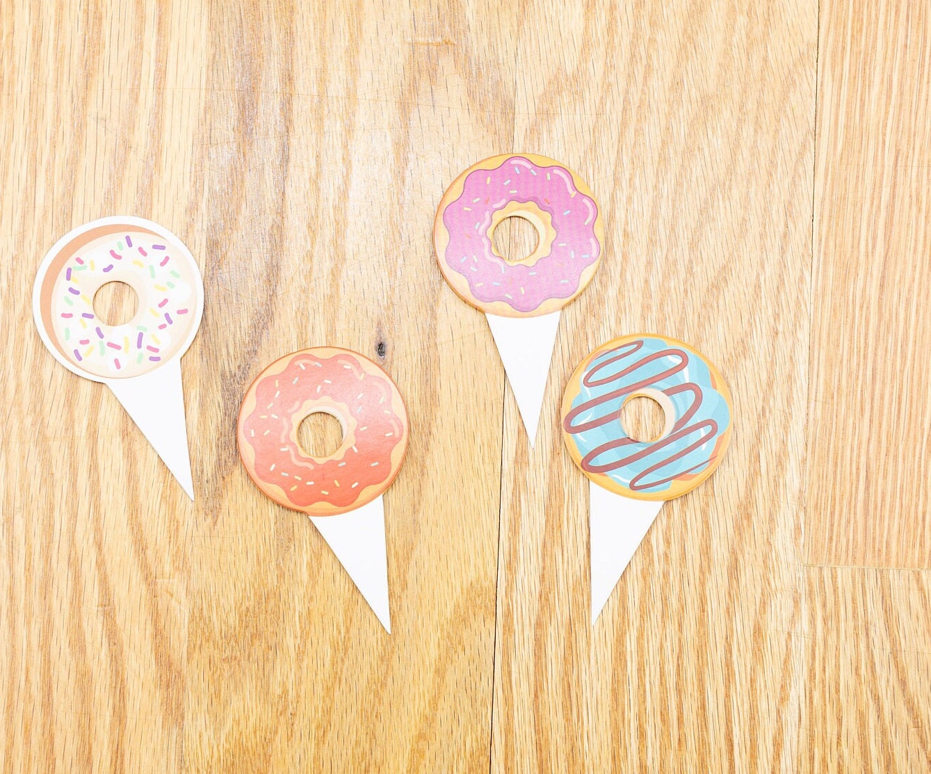 6pcs/12 pcs/32 pcs Donut Cake Topper Cupcake Glitter First Second Third Forth Fifth Birthday. Birthday CakeTopper. Smash Cup Cake Topper.