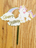 Unicorn Birthday 1st Cake Topper Number Rainbow Decoration - BashMint party decoration