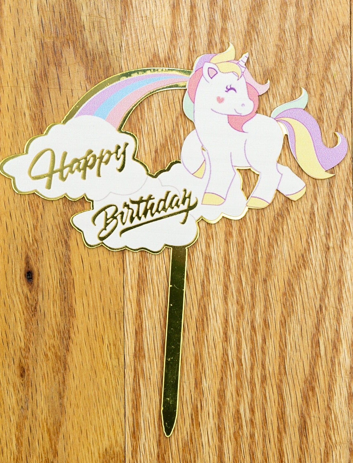 Unicorn Theme Happy Birthday Cake Topper - Rainbow 1st 2nd 3rd 4th 5th 6th 7th 8th 9th Birthday CakeTopper Smash Cake Topper Party