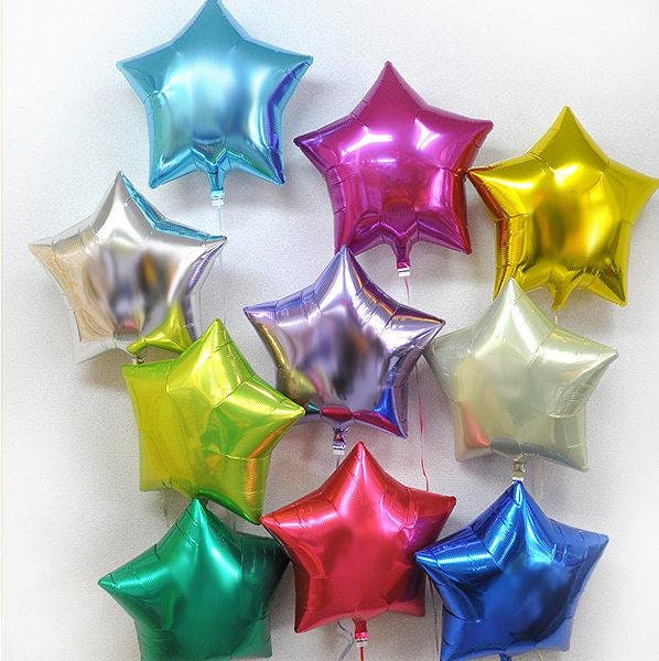 Balloon Bouquet 18 Inch Mylar Star & Clear Latex Balloons - Black, Green, Red, Blue, Rose Gold, Silver, Gold, White, Pink, Purple - Birthday Wedding Party Decor