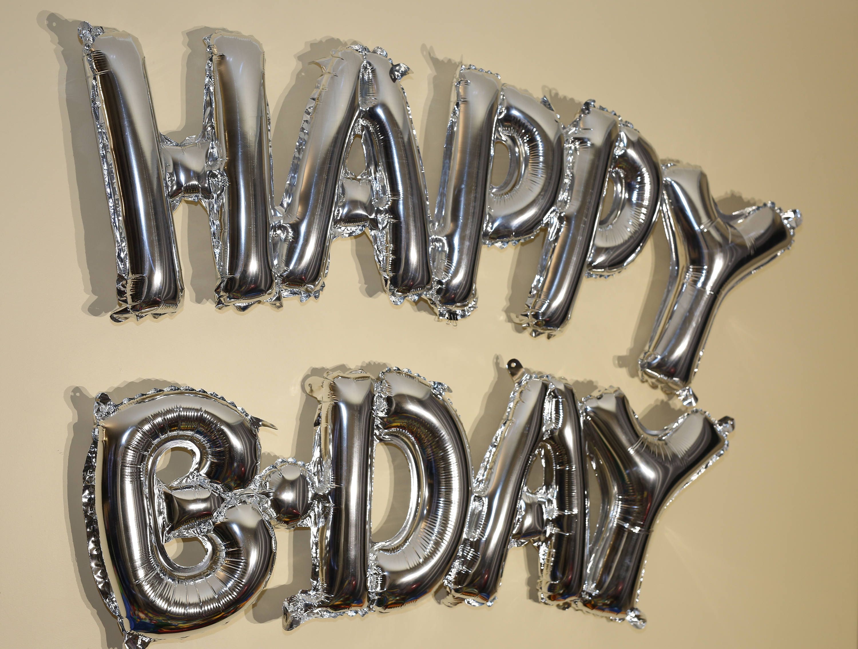 Gold Silver Happy Birthday Balloons | Birthday Banner Party Decor
