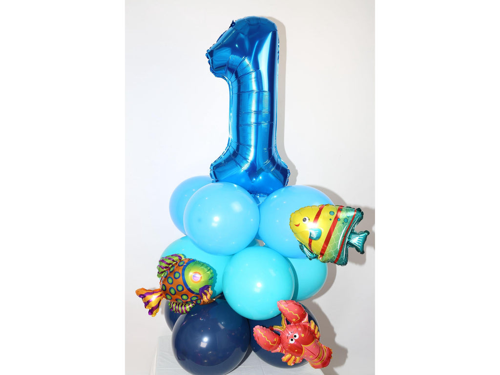 Birthday Party Balloons Number Light Blue Decorations - BashMint party decoration