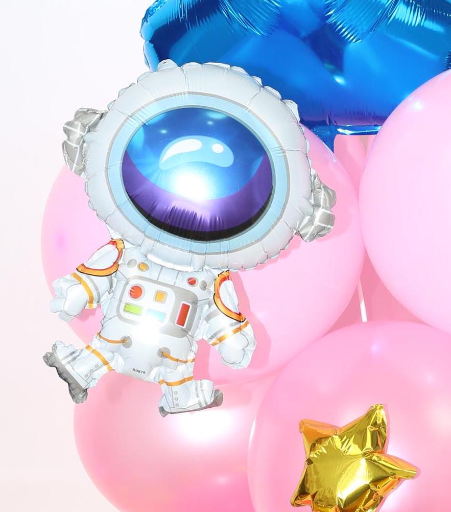 Astronaut Birthday Party Balloons Star Rose Gold Decorations - BashMint party decoration