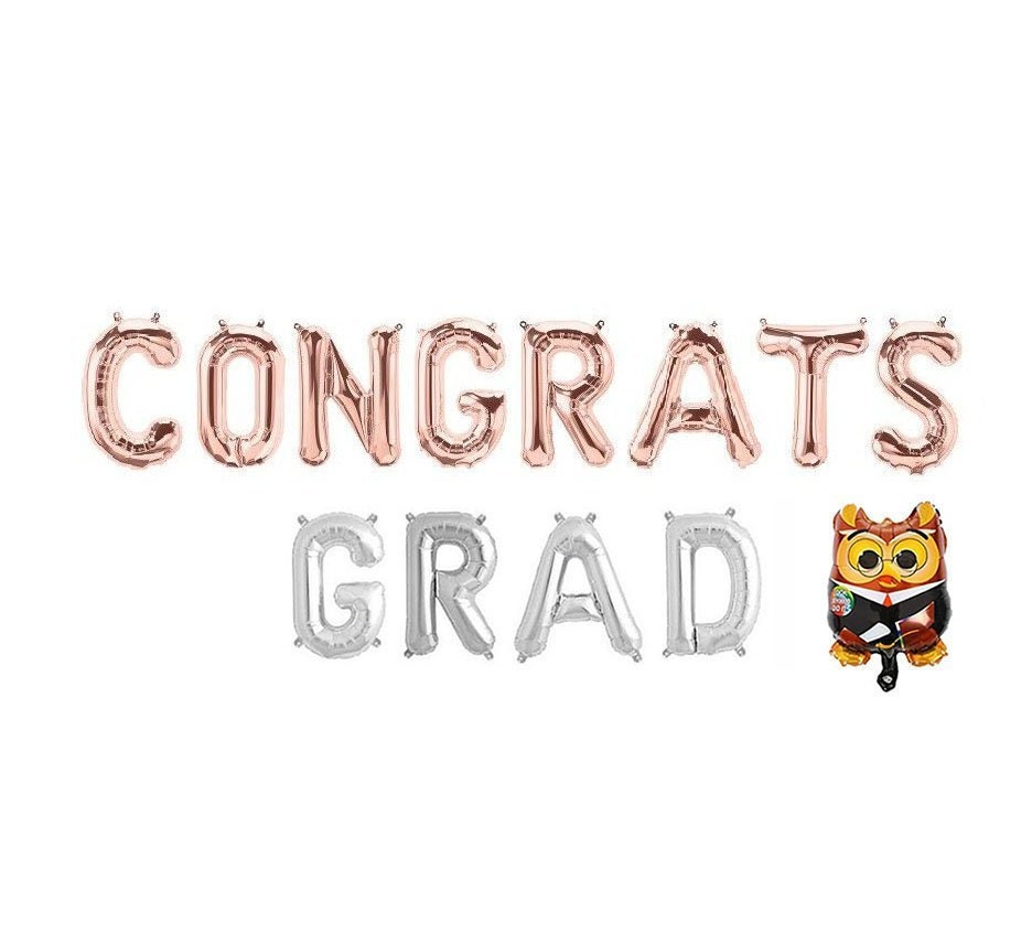Star Graduation Balloon Banner Heart Rose Gold Decorations - BashMint party decoration