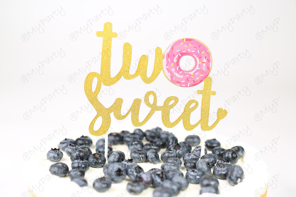 2nd Birthday Cake Topper Number Gold Decoration - BashMint party decoration