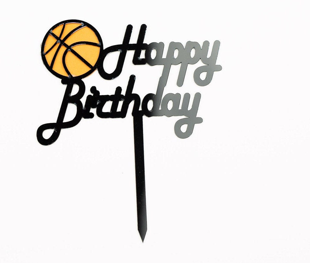 Happy Birthday Cake Topper Basketball 1st 2nd 3rd 4th 5th 6th 7th 8th 9th 10th Birthday CakeTopper Smash Basketball Party teen 20th 18th