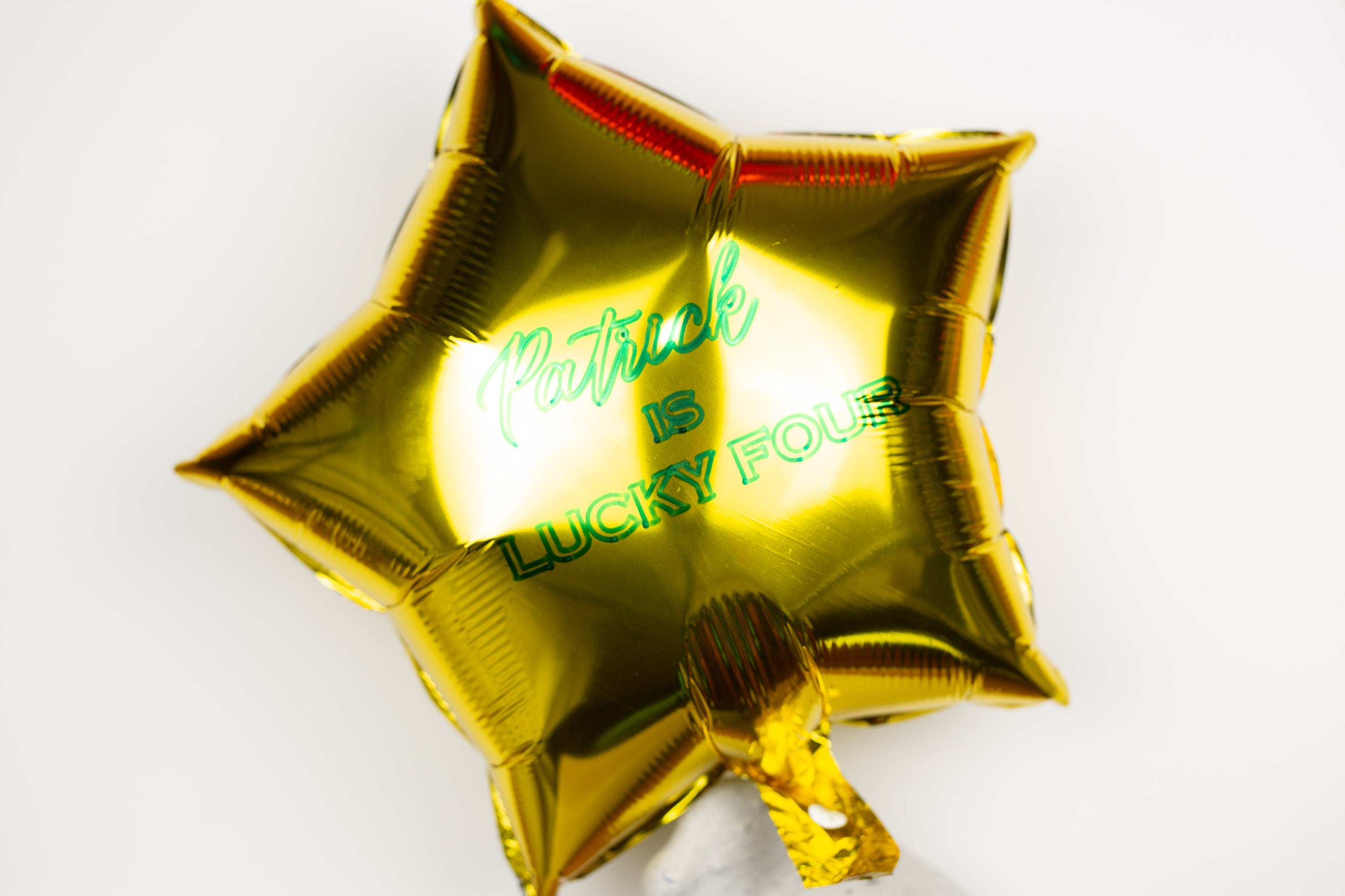 Lucky Four St. Patrick’s Day 4th Balloon Banner Heart Gold Decorations - BashMint party decoration
